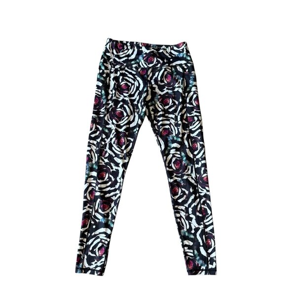 Constantly Varied Gear CVG Leggings Floral Rose Print Athletic Size Medium - Picture 1 of 4